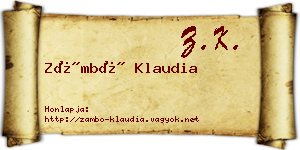 Zámbó Klaudia névjegykártya
