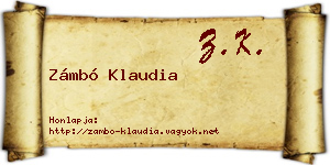 Zámbó Klaudia névjegykártya