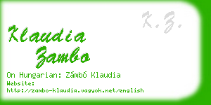 klaudia zambo business card
