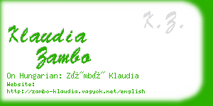 klaudia zambo business card